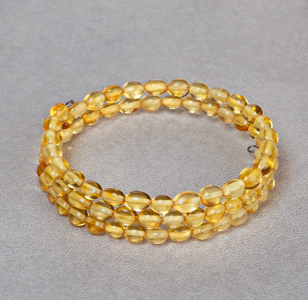 Multi-Strand Honey Yellow Baltic Amber Bracelet